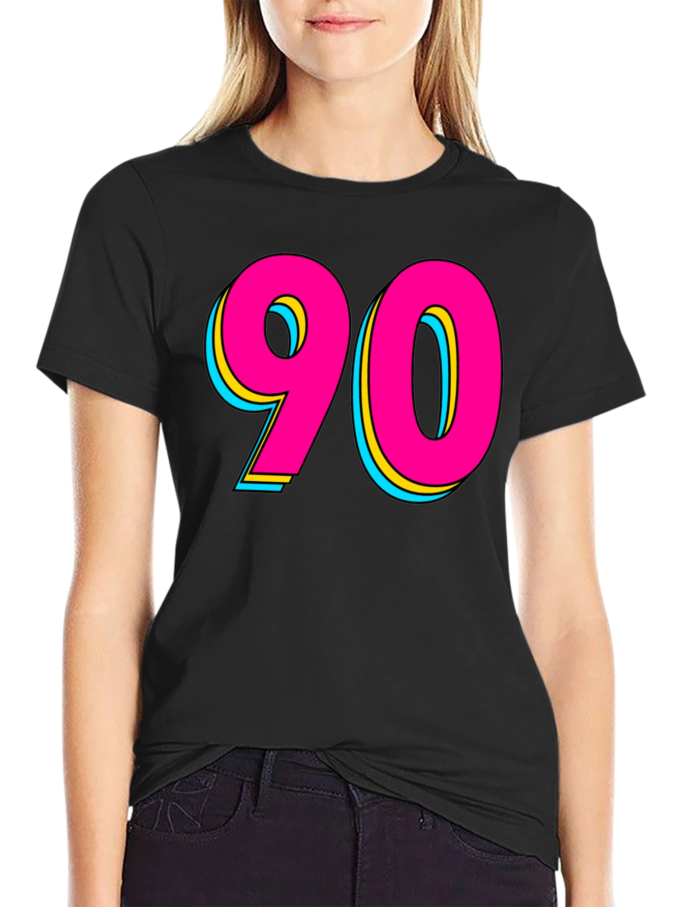 90s Style Graphic Tee - Retro Neon Design