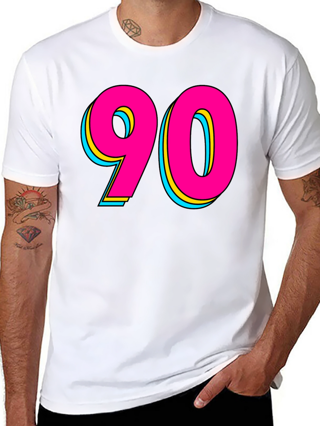 90s Style Graphic Tee - Retro Neon Design