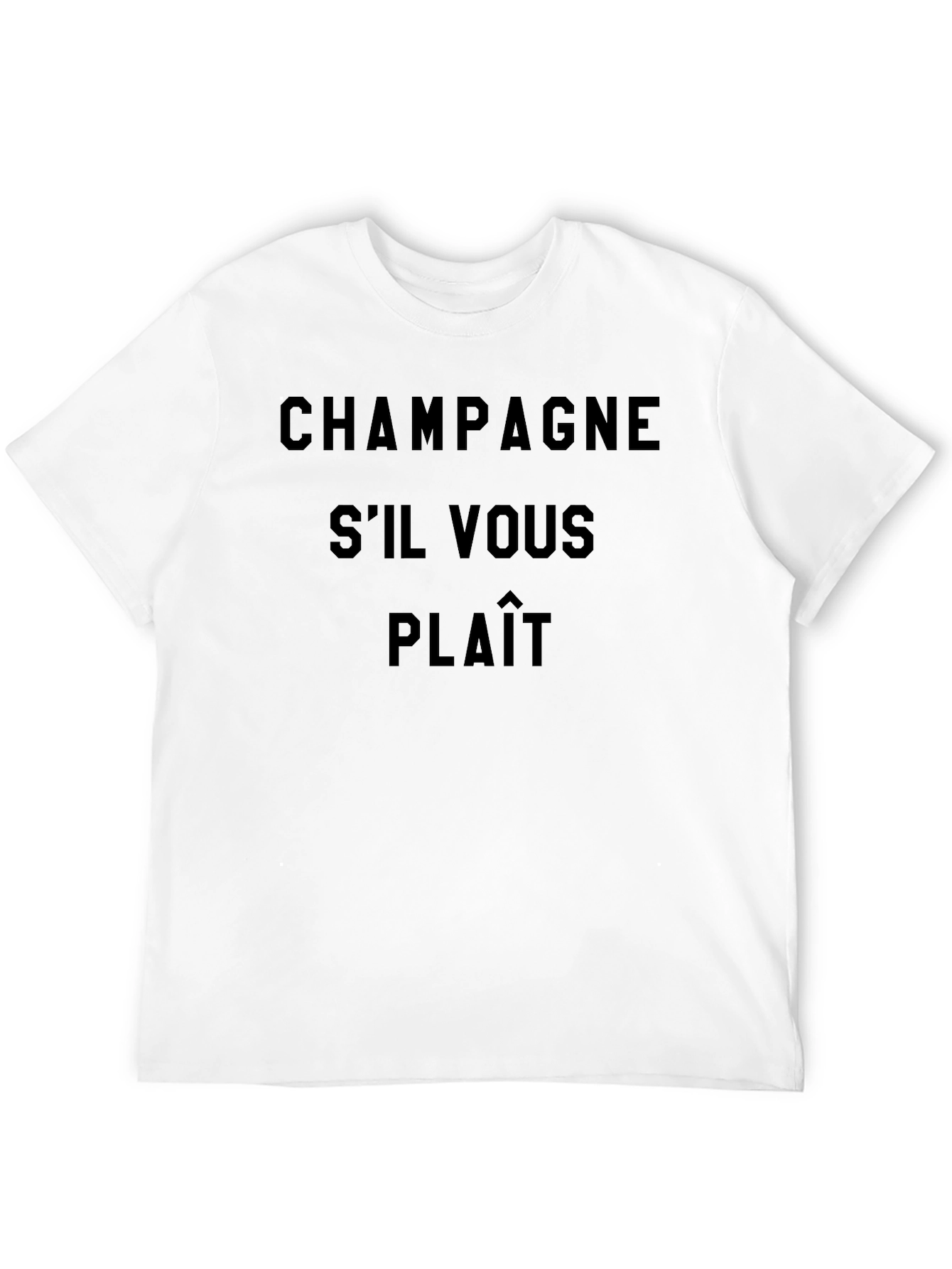Champagne Sil Vous Plaît Black Graphic T-Shirt