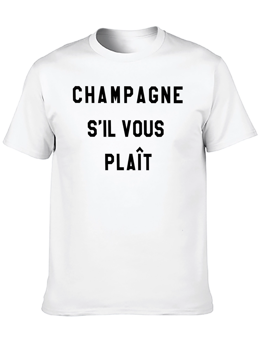 Champagne Sil Vous Plaît Black Graphic T-Shirt