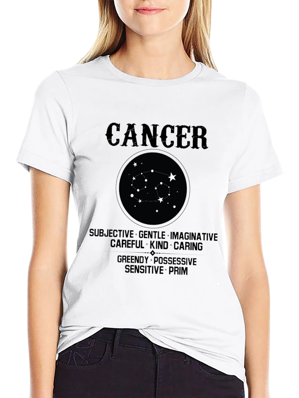 Cancer Zodiac T-Shirt - Subjective Gentle Imaginative