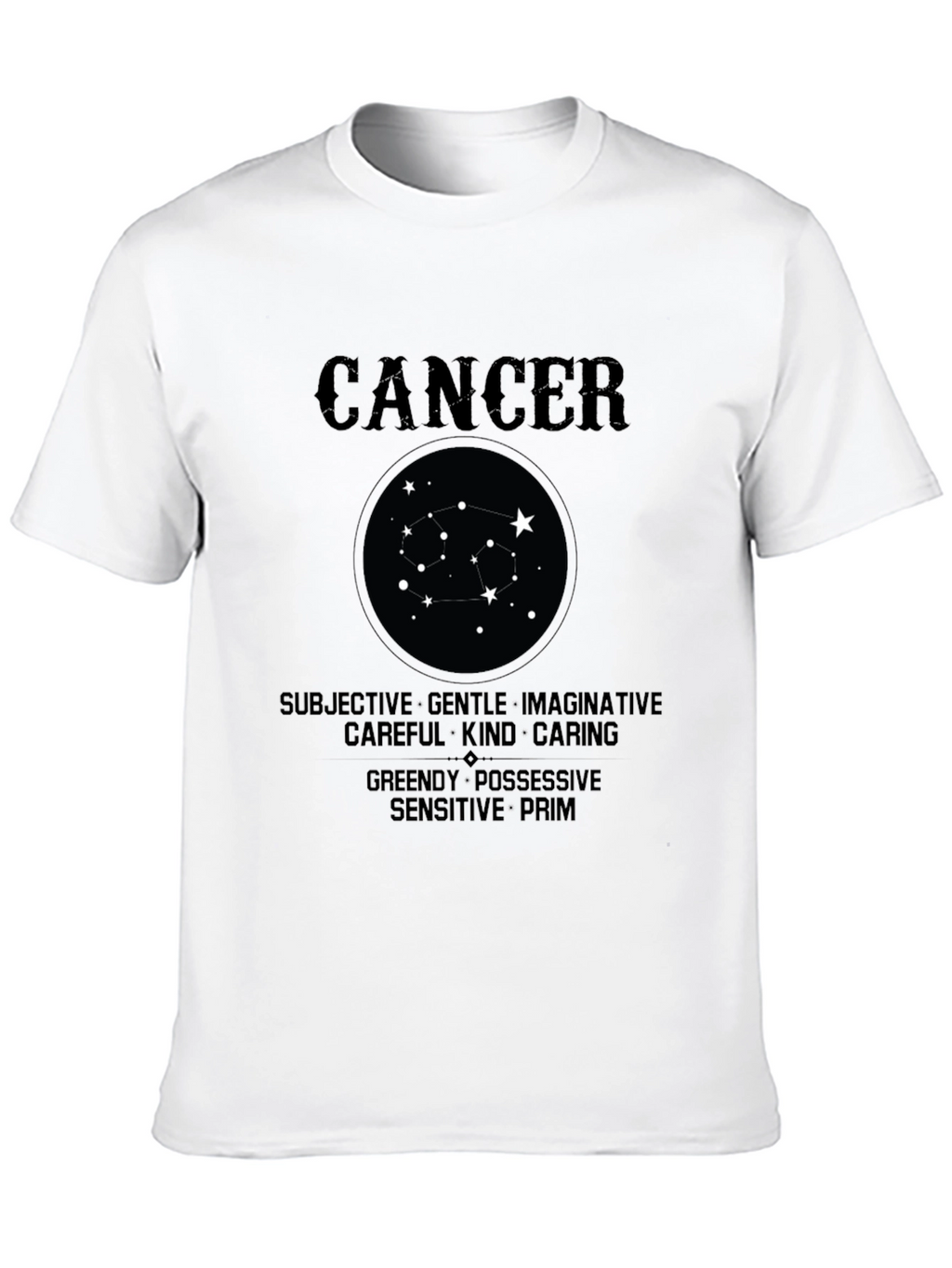 Cancer Zodiac T-Shirt - Subjective Gentle Imaginative
