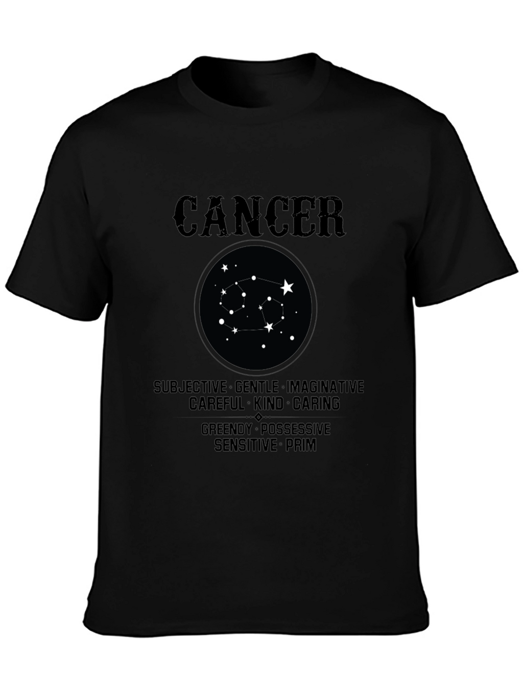 Cancer Zodiac T-Shirt - Subjective Gentle Imaginative