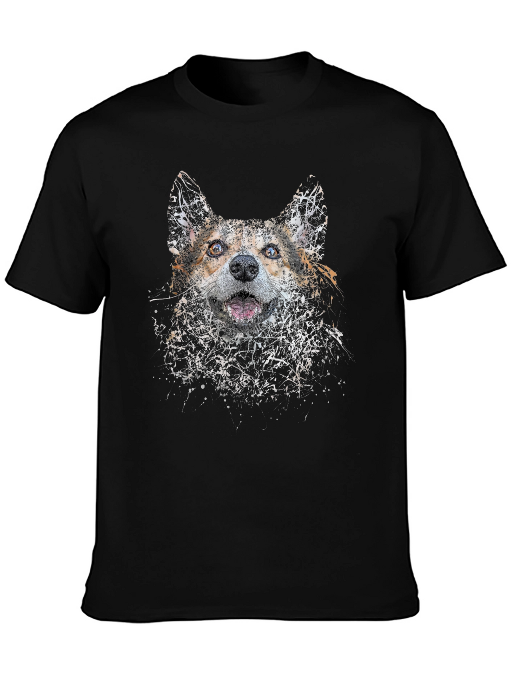 Dog Art Print Black T-Shirt