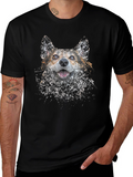 Dog Art Print Black T-Shirt