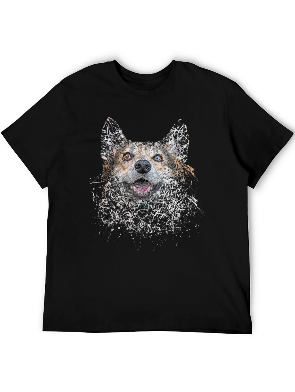 Dog Art Print Black T-Shirt