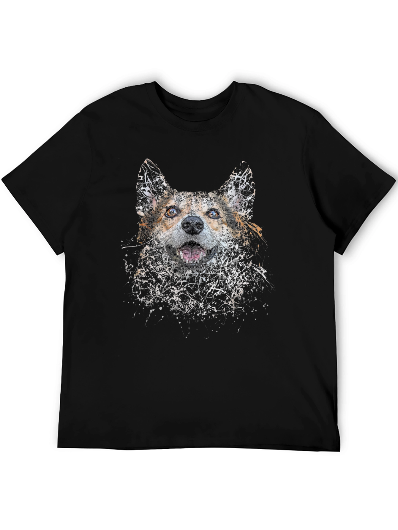 Dog Art Print Black T-Shirt