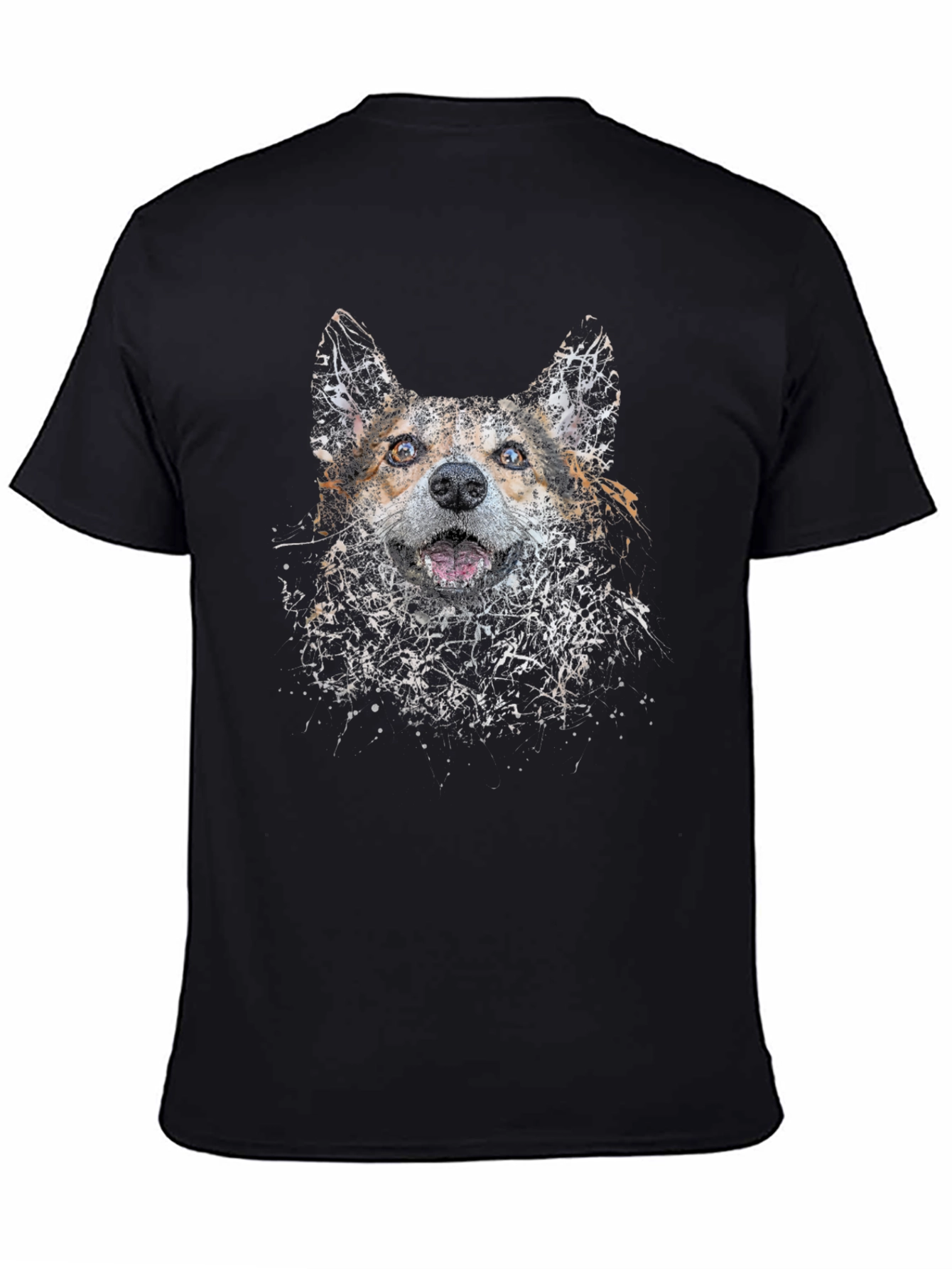 Dog Art Print Black T-Shirt