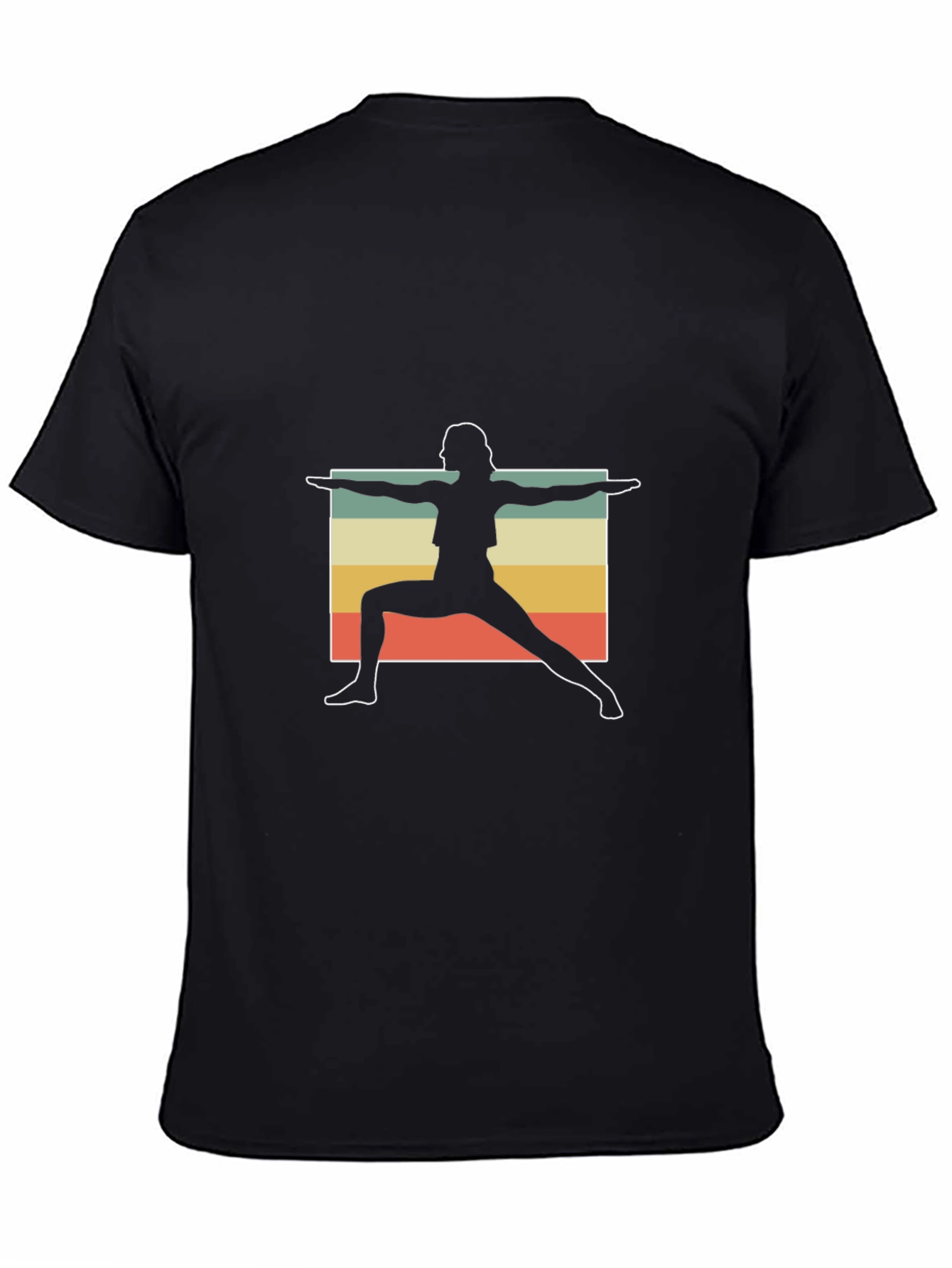 Yoga Pose Graphic Tee - Relaxed Fit Black T-Shirt