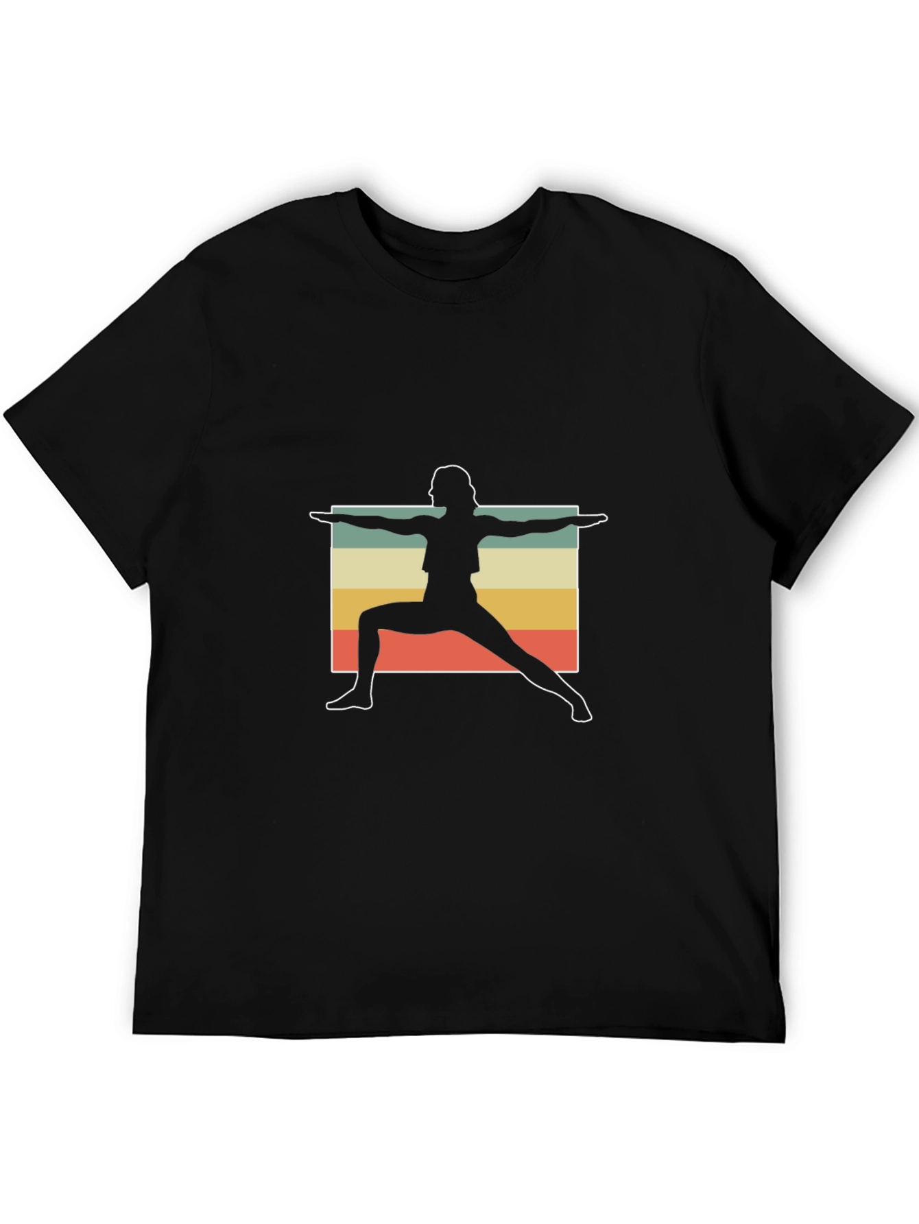 Yoga Pose Graphic Tee - Relaxed Fit Black T-Shirt
