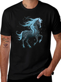 Celestial Horse Graphic T-Shirt - Black