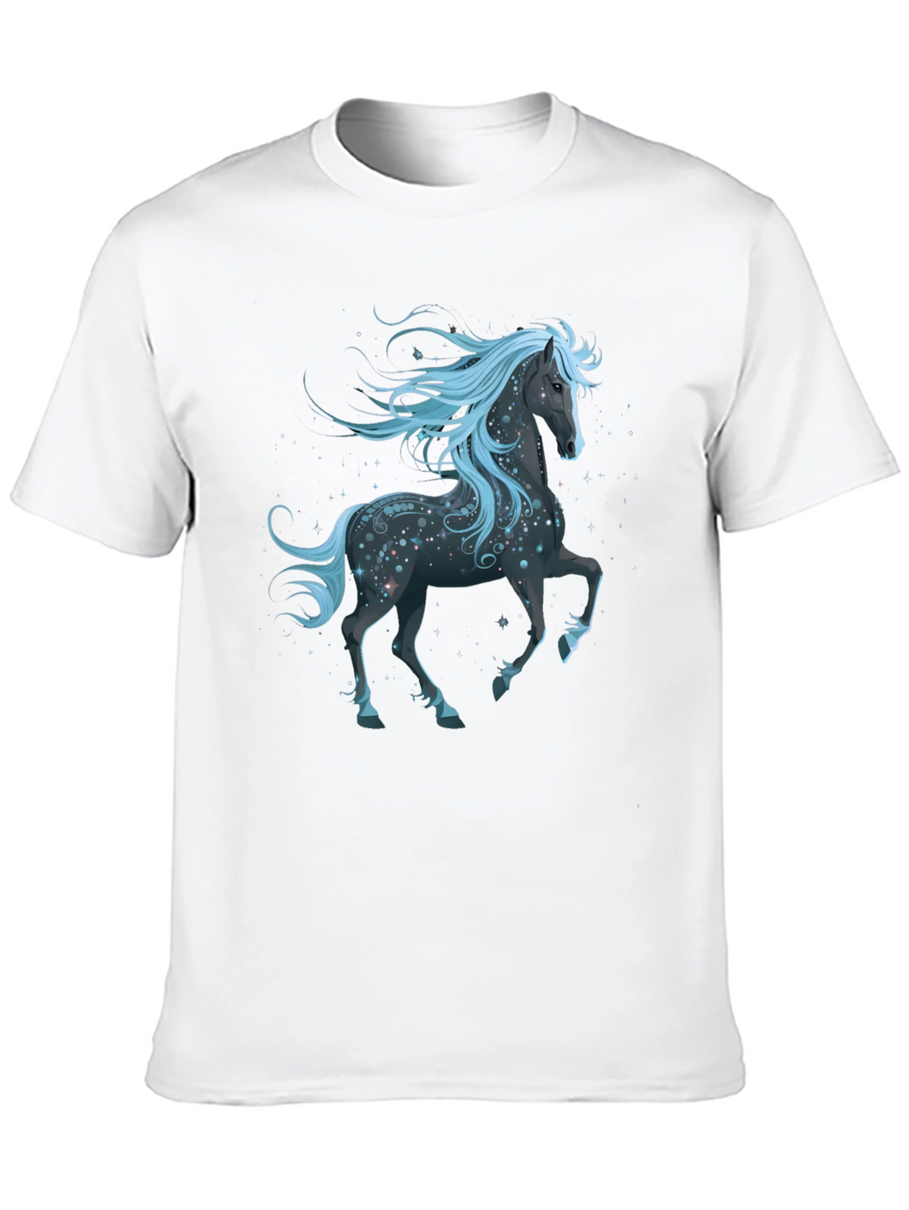 Celestial Horse Graphic T-Shirt - Black