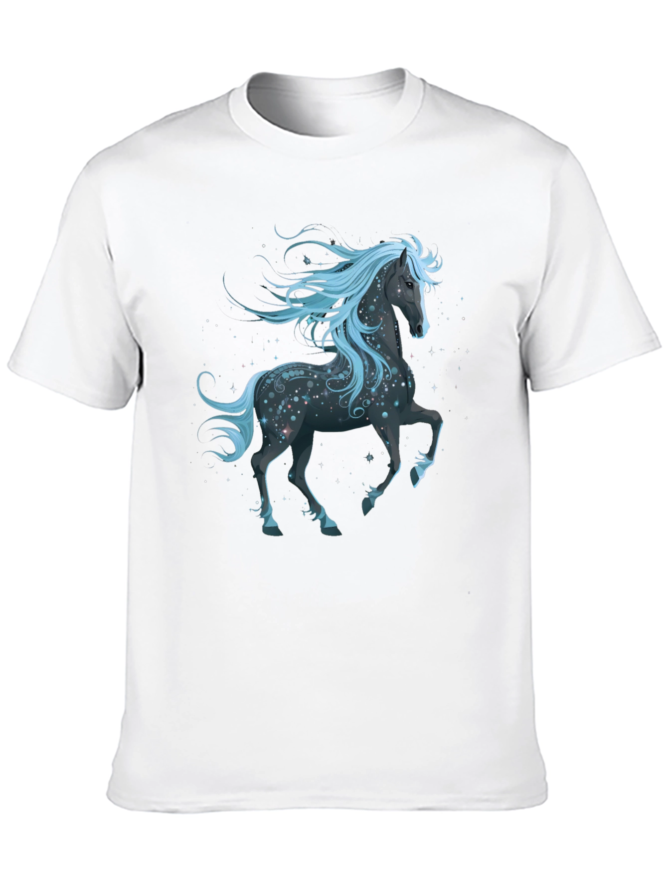 Celestial Horse Graphic T-Shirt - Black