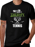 Tennis Therapy Black T-Shirt