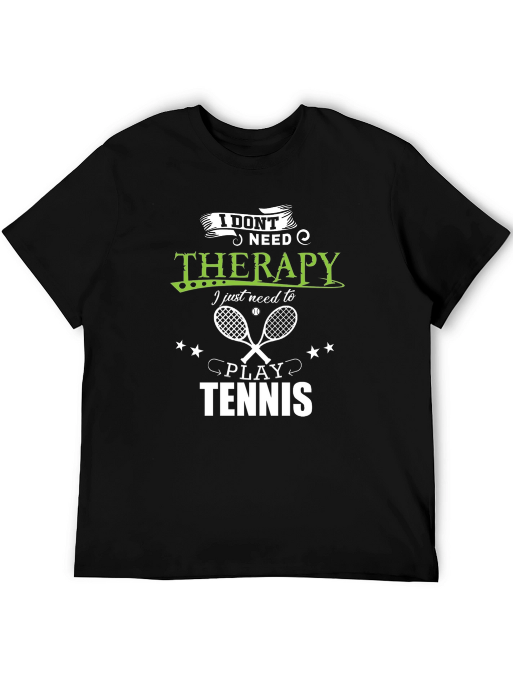 Tennis Therapy Black T-Shirt