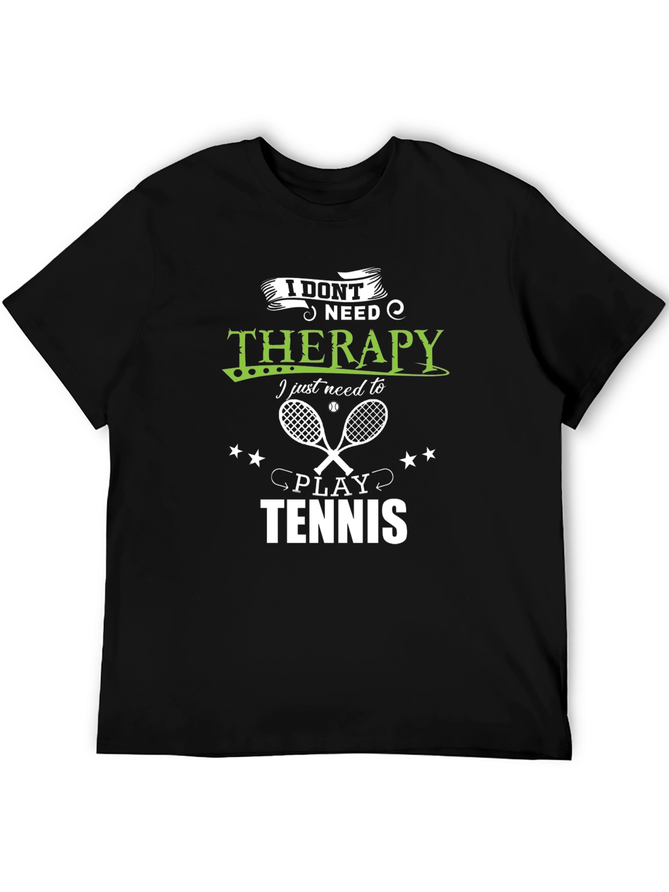 Tennis Therapy Black T-Shirt