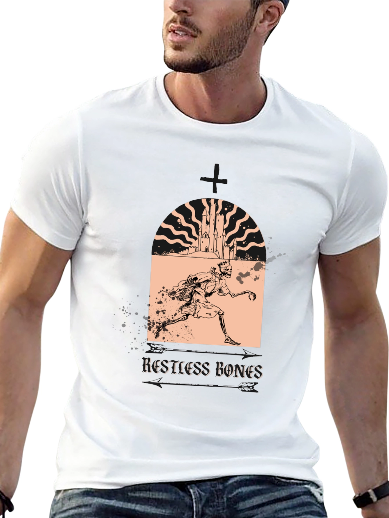 Restless Bones Graphic T-Shirt - Black