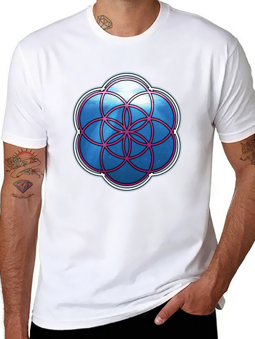 Geometric Life Flower Graphic T-Shirt