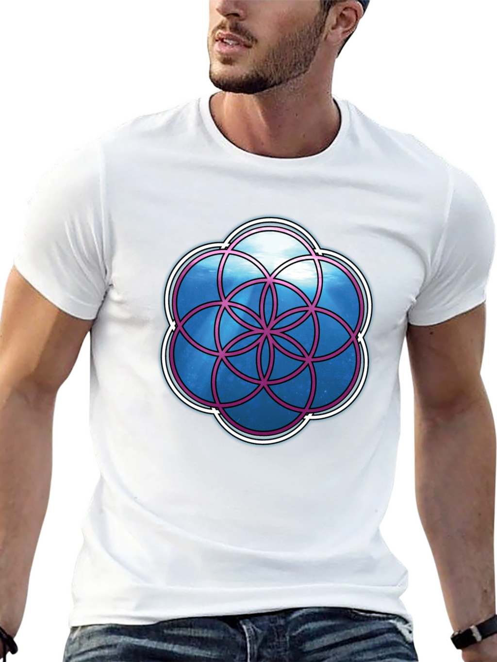 Geometric Life Flower Graphic T-Shirt