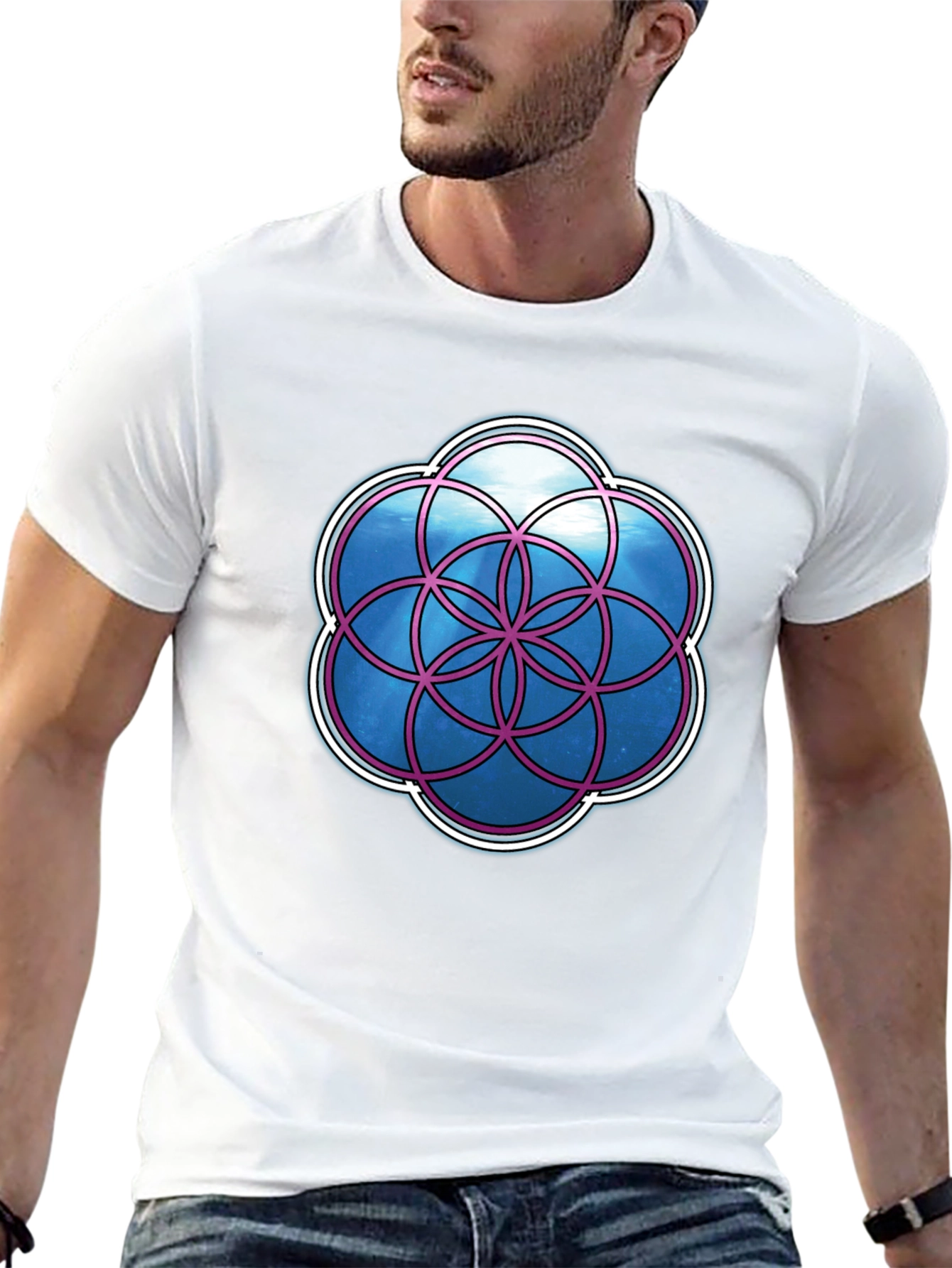 Geometric Life Flower Graphic T-Shirt