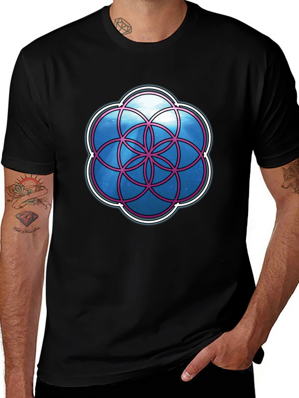 Geometric Life Flower Graphic T-Shirt