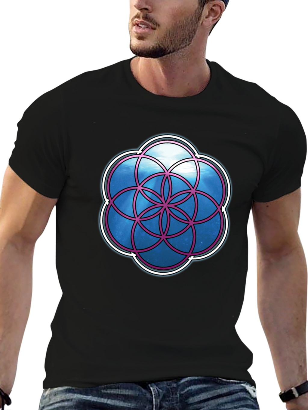 Geometric Life Flower Graphic T-Shirt