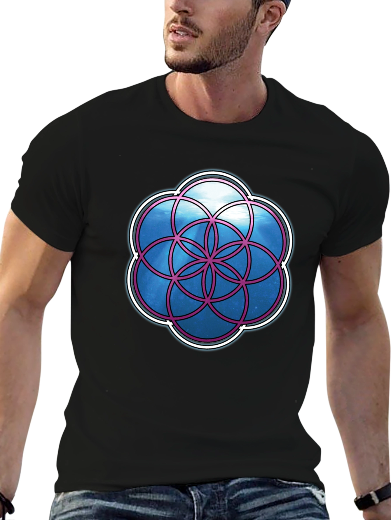 Geometric Life Flower Graphic T-Shirt