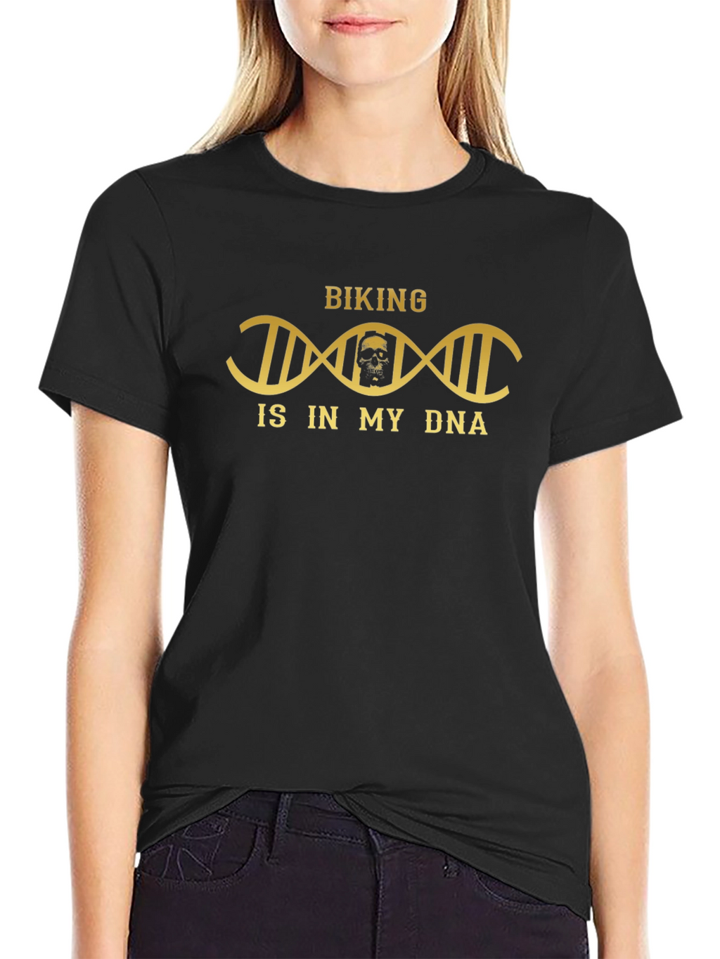 Biking is in my DNA T-Shirt Skull Design