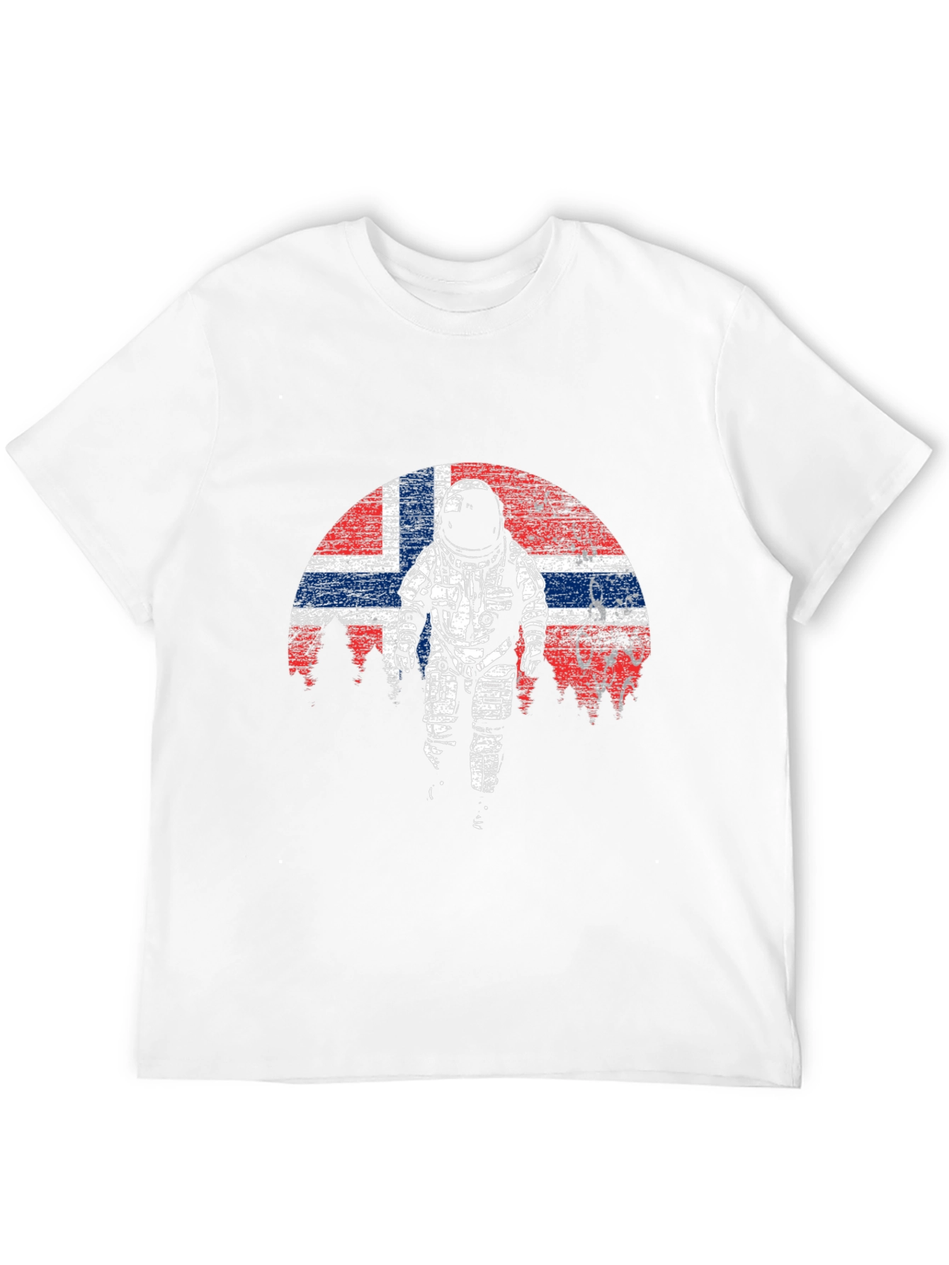 Astronaut Norway Flag Graphic T-Shirt