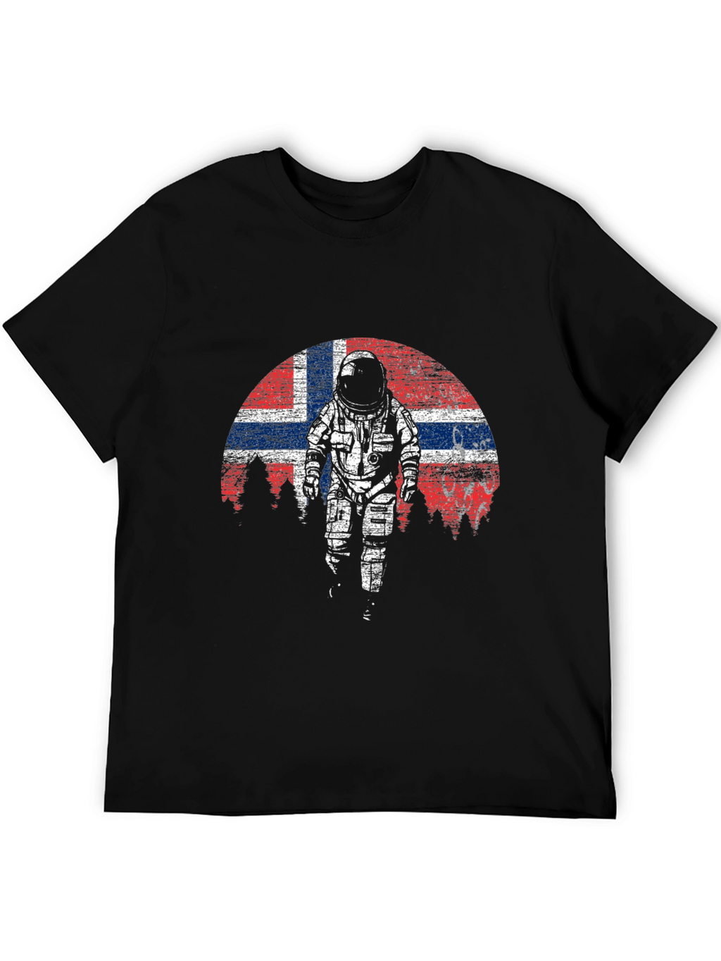 Astronaut Norway Flag Graphic T-Shirt