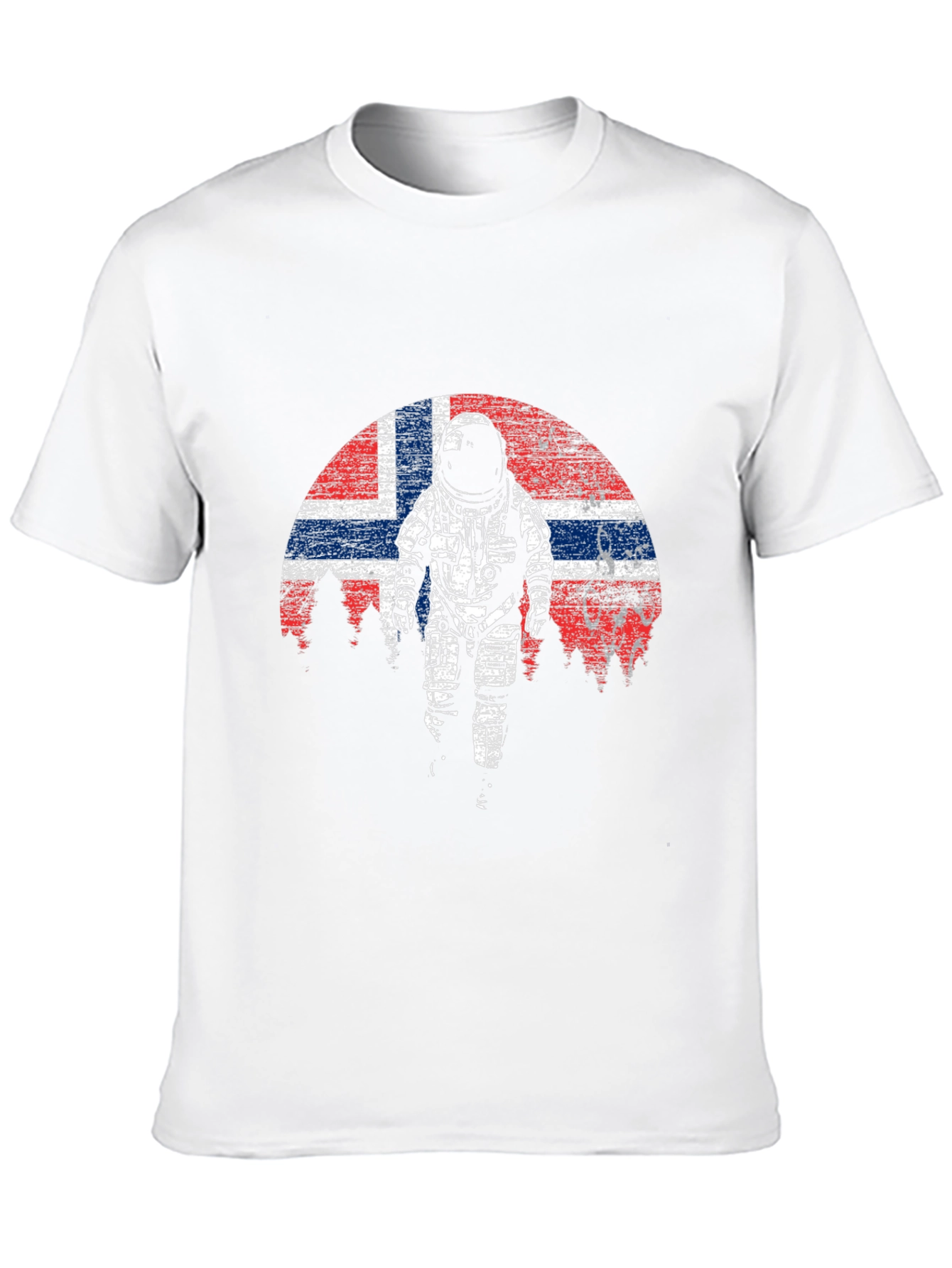Astronaut Norway Flag Graphic T-Shirt
