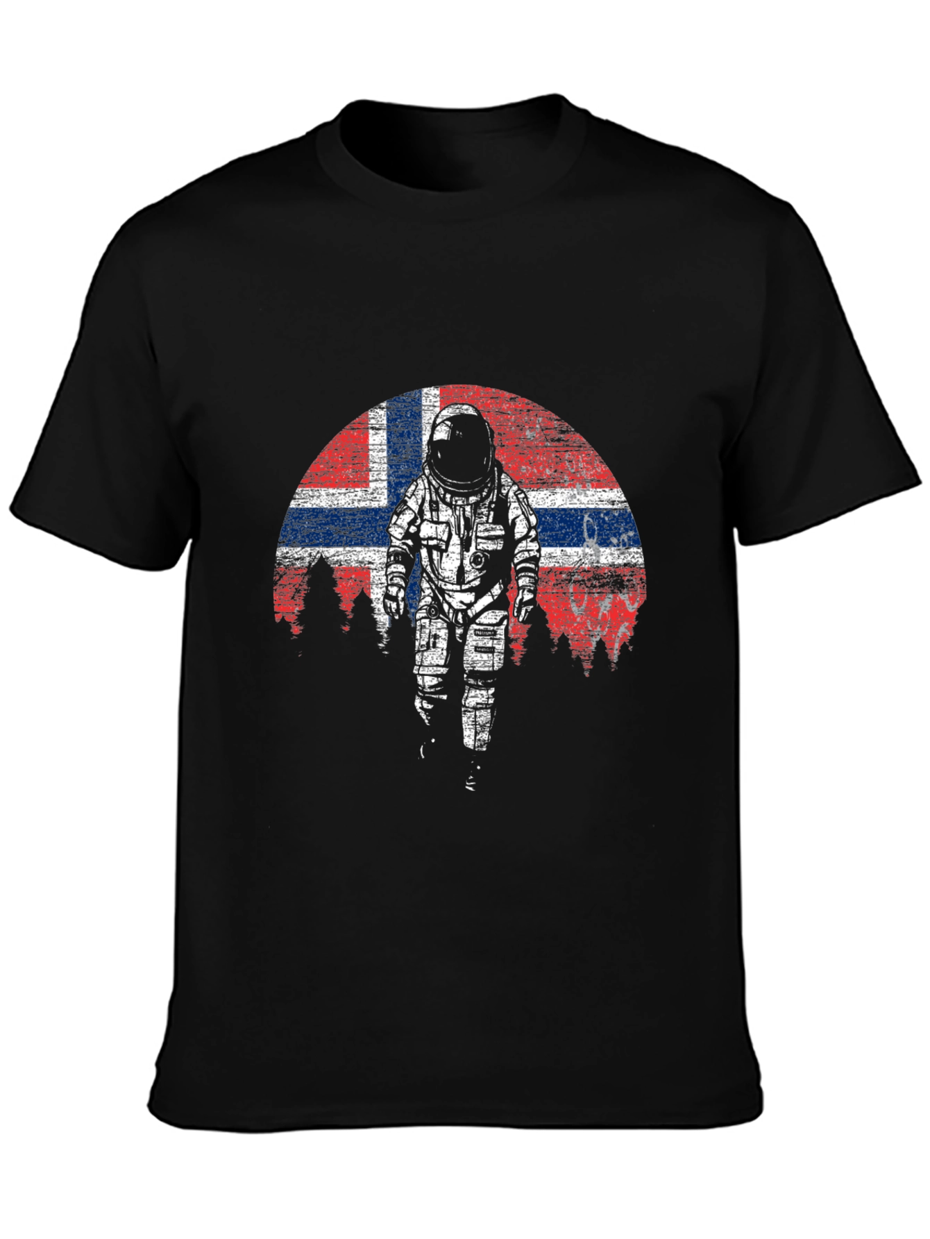 Astronaut Norway Flag Graphic T-Shirt