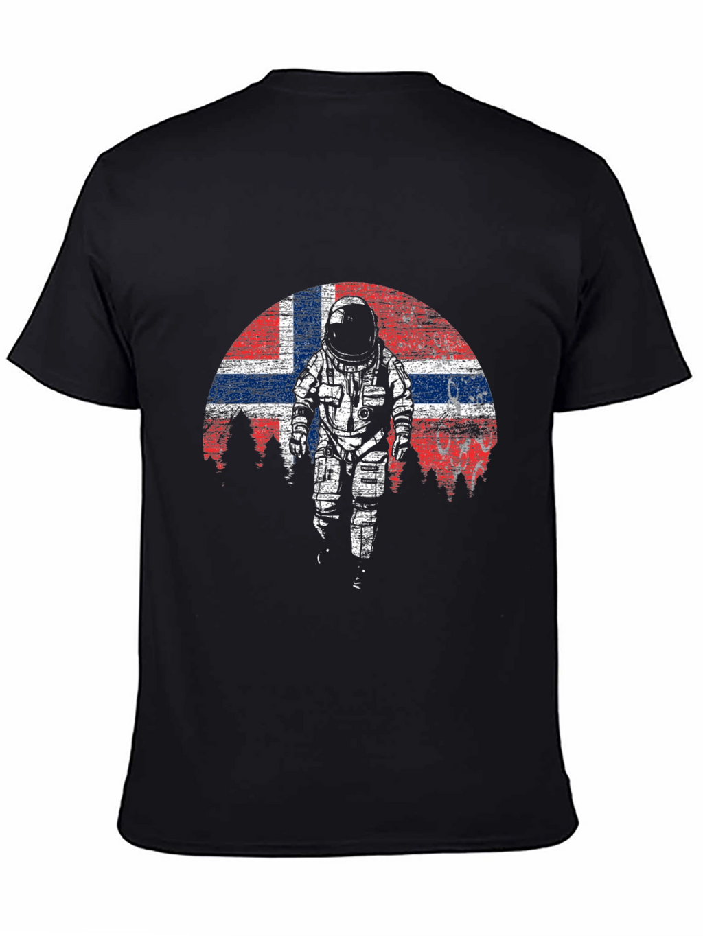 Astronaut Norway Flag Graphic T-Shirt