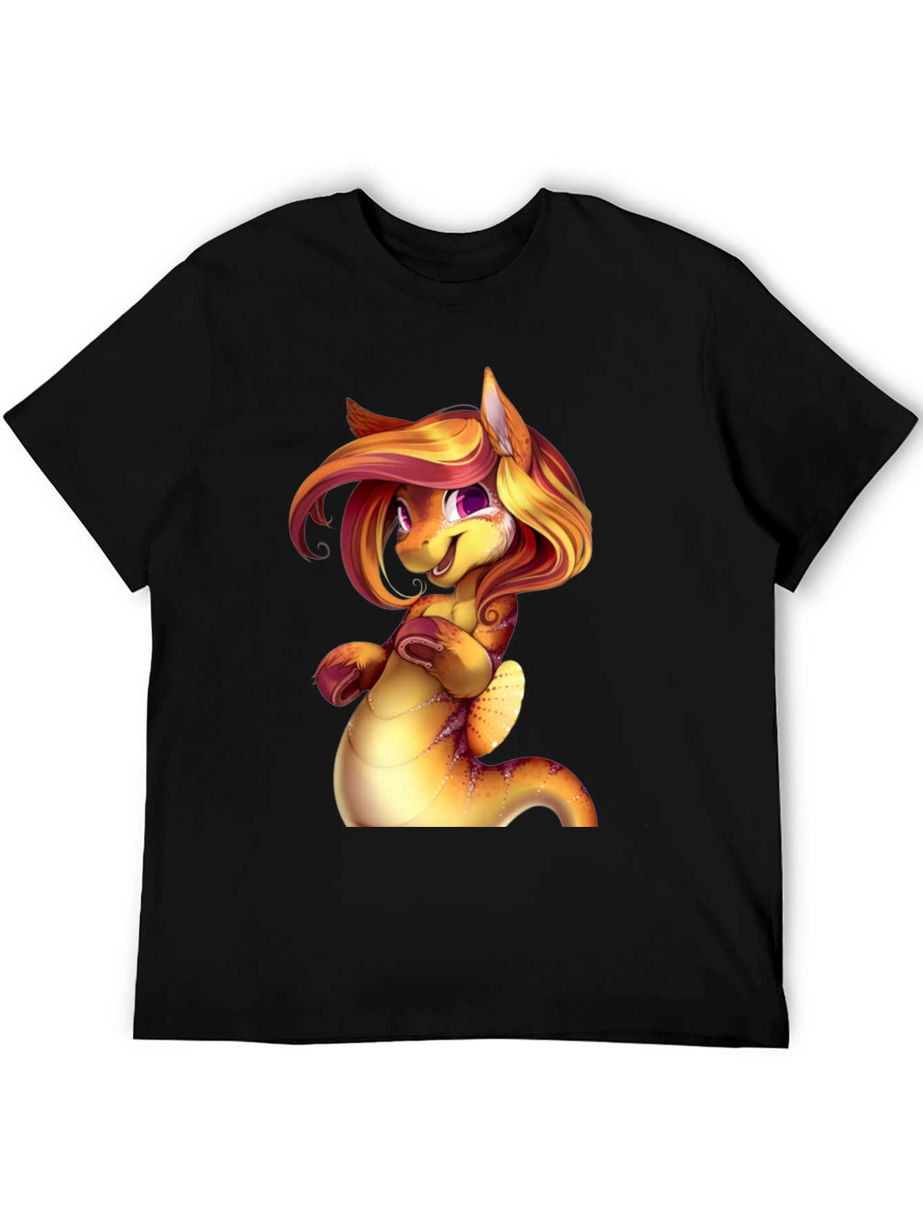 Cartoon Dragon Creature Graphic Tee Shirt