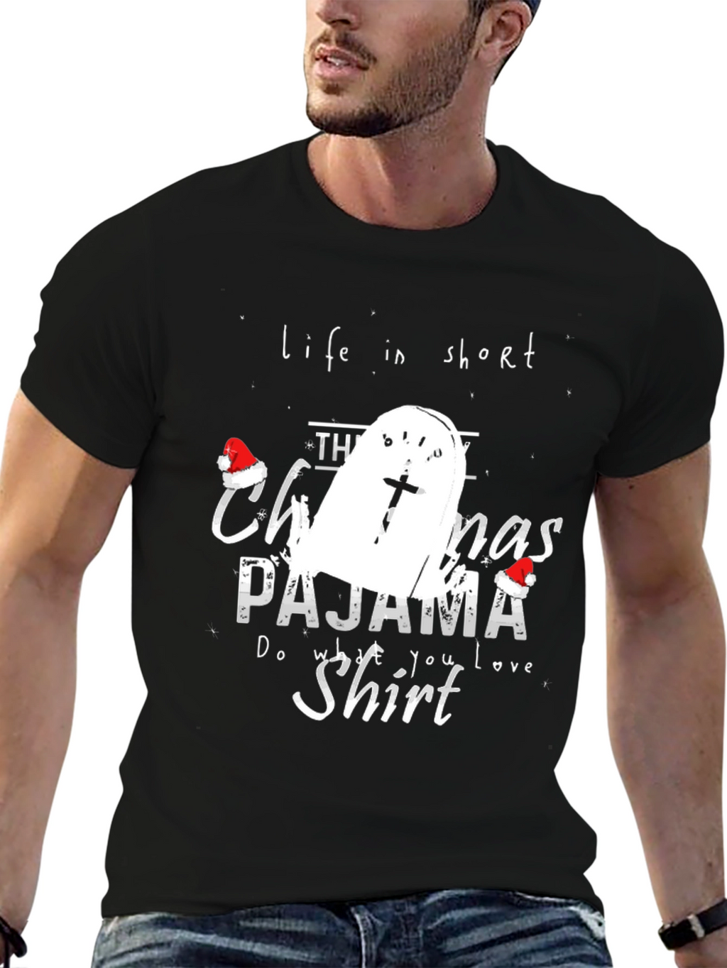Funny Christmas Pajama Shirt Tombstone T-Shirt
