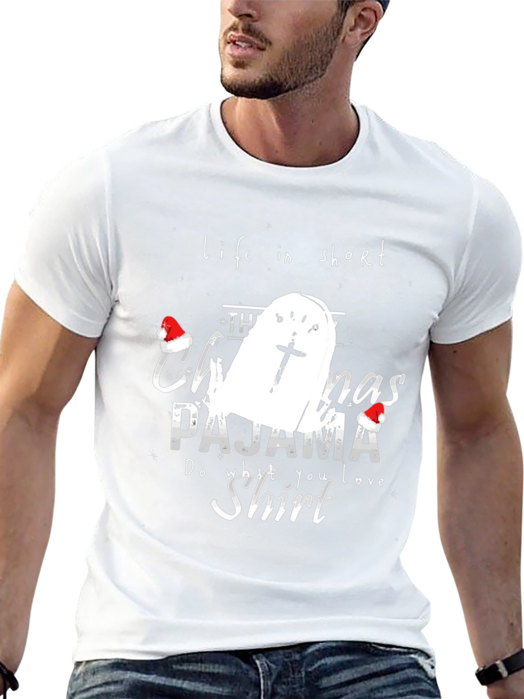 Funny Christmas Pajama Shirt Tombstone T-Shirt