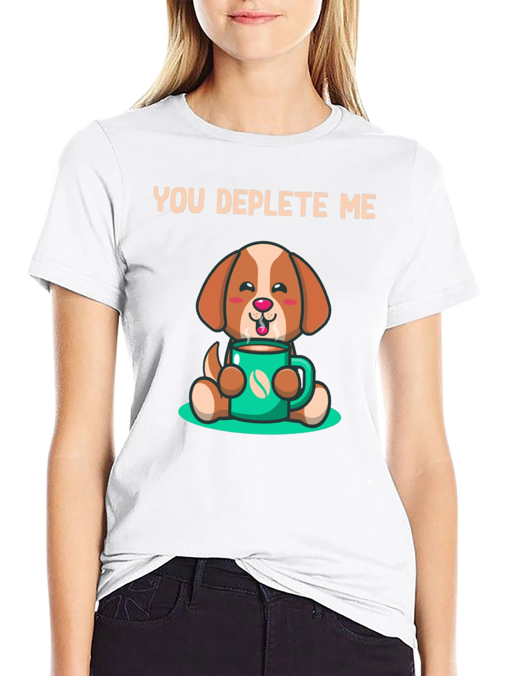 You Deplete Me Coffee Dog T-Shirt