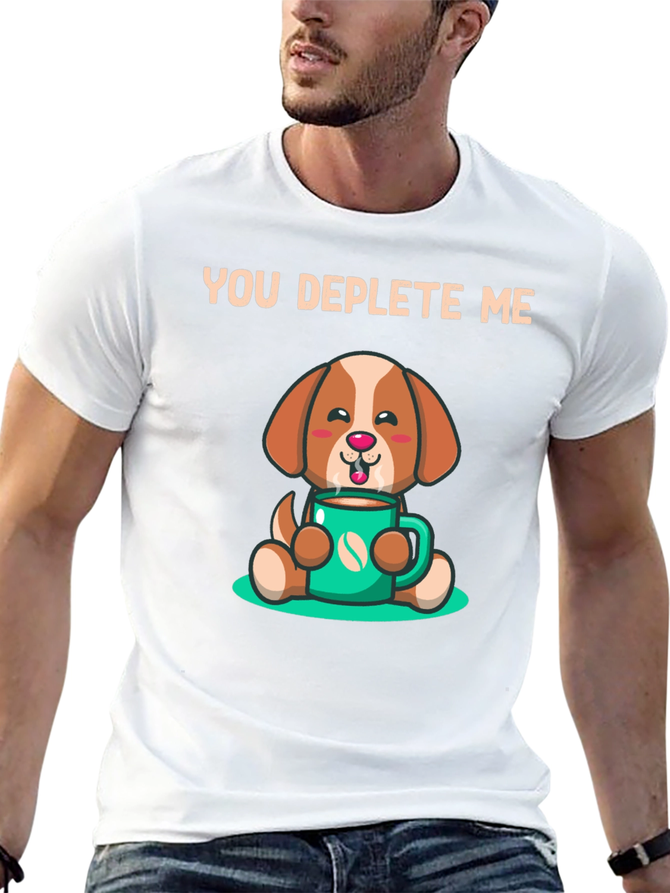 You Deplete Me Coffee Dog T-Shirt