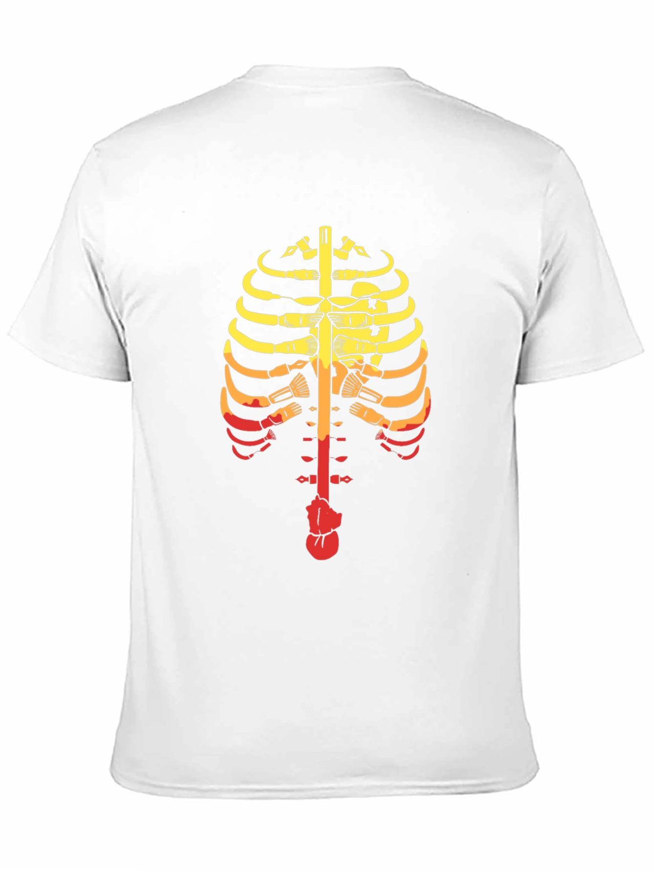 Guitar Ribcage Graphic Tee - Music Skeleton T-Shirt