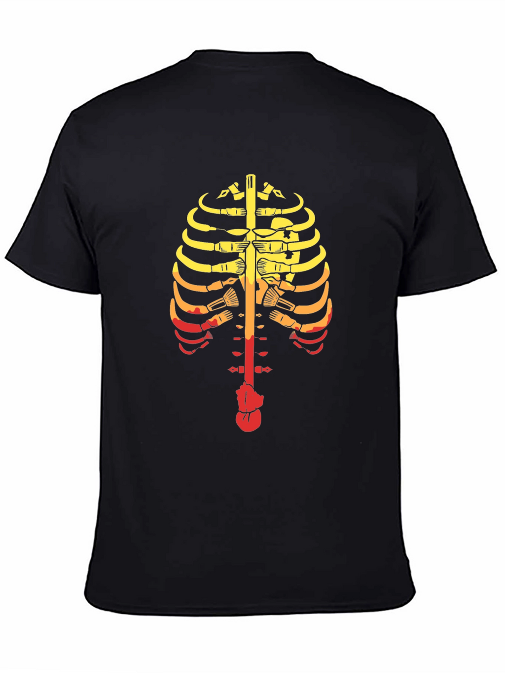 Guitar Ribcage Graphic Tee - Music Skeleton T-Shirt