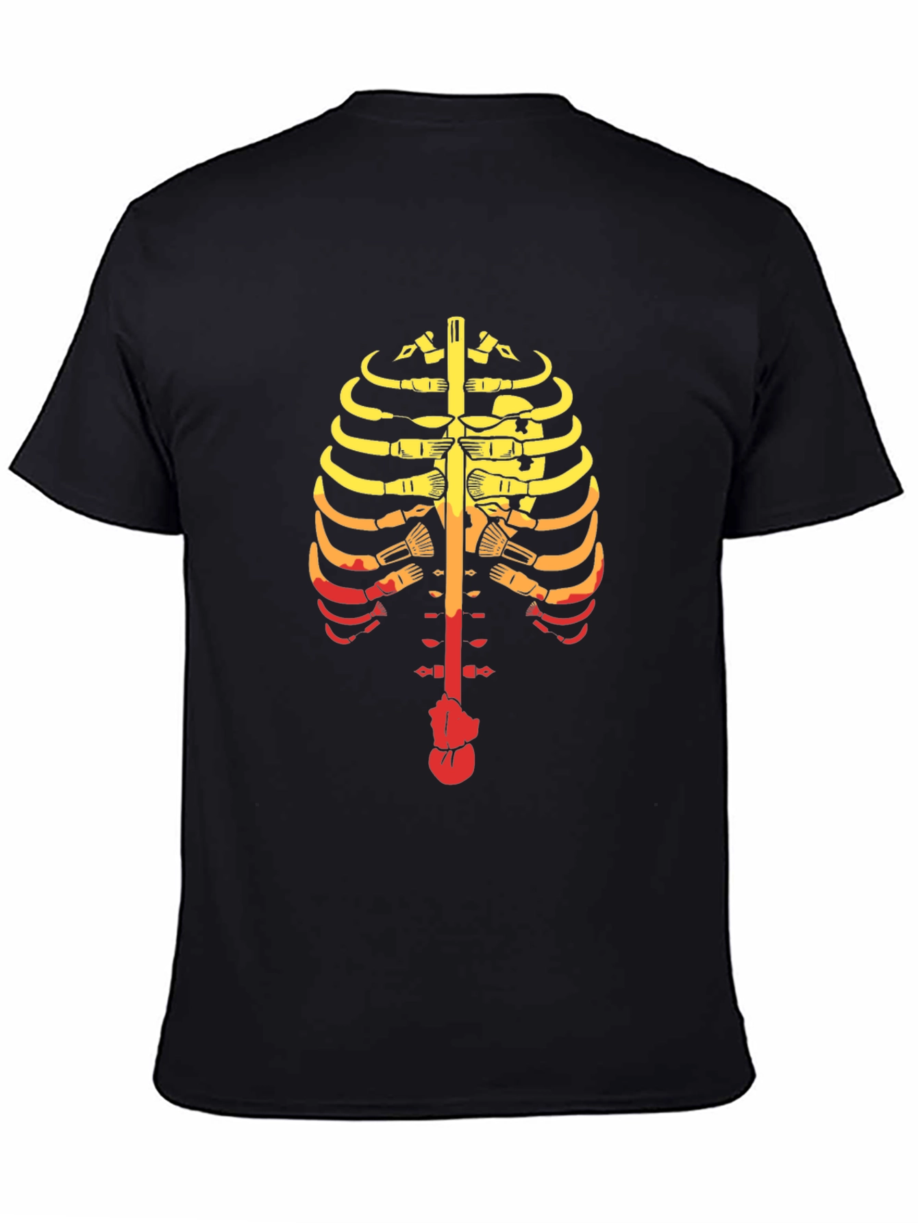 Guitar Ribcage Graphic Tee - Music Skeleton T-Shirt