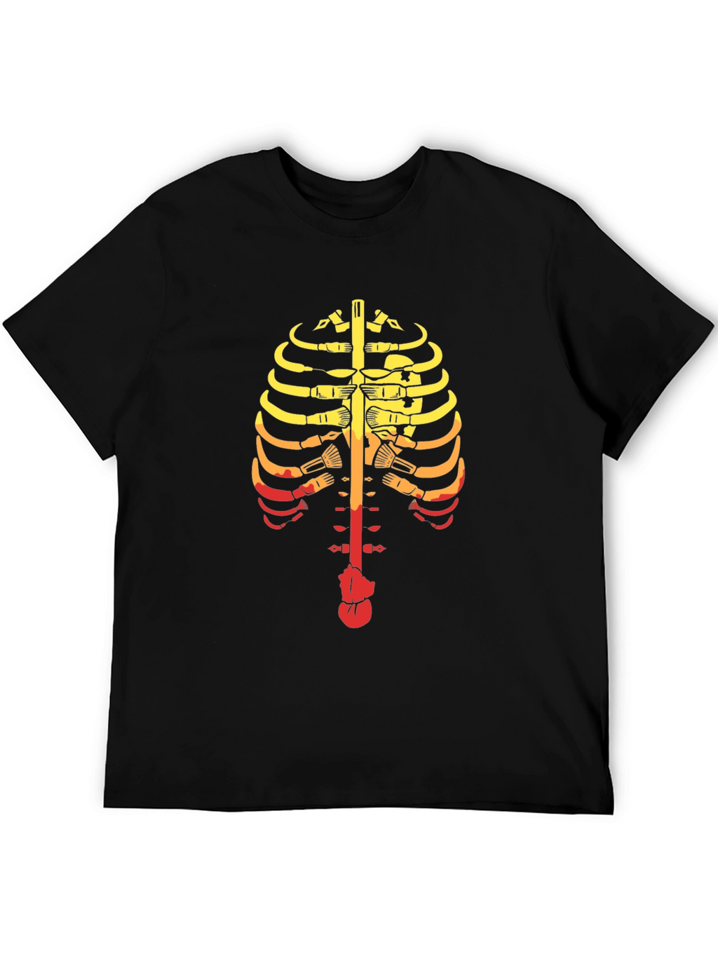 Guitar Ribcage Graphic Tee - Music Skeleton T-Shirt