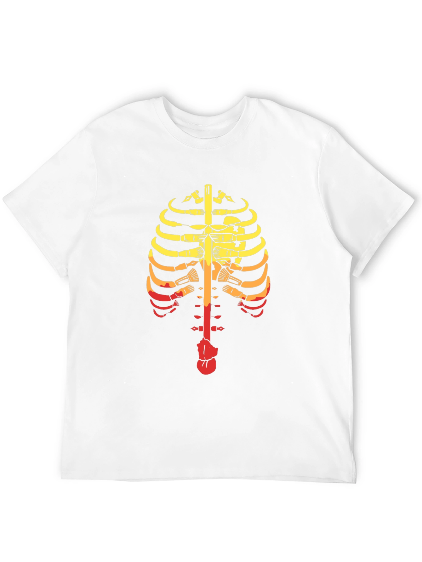 Guitar Ribcage Graphic Tee - Music Skeleton T-Shirt