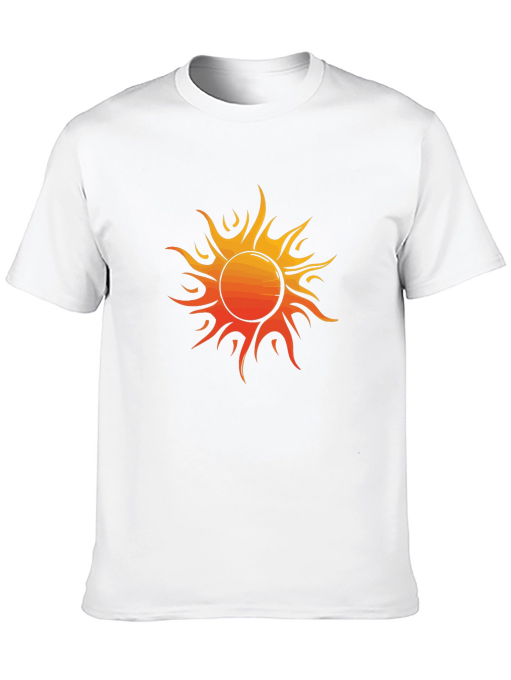 Fiery Sun Graphic Tee - Bold Black Cotton Shirt