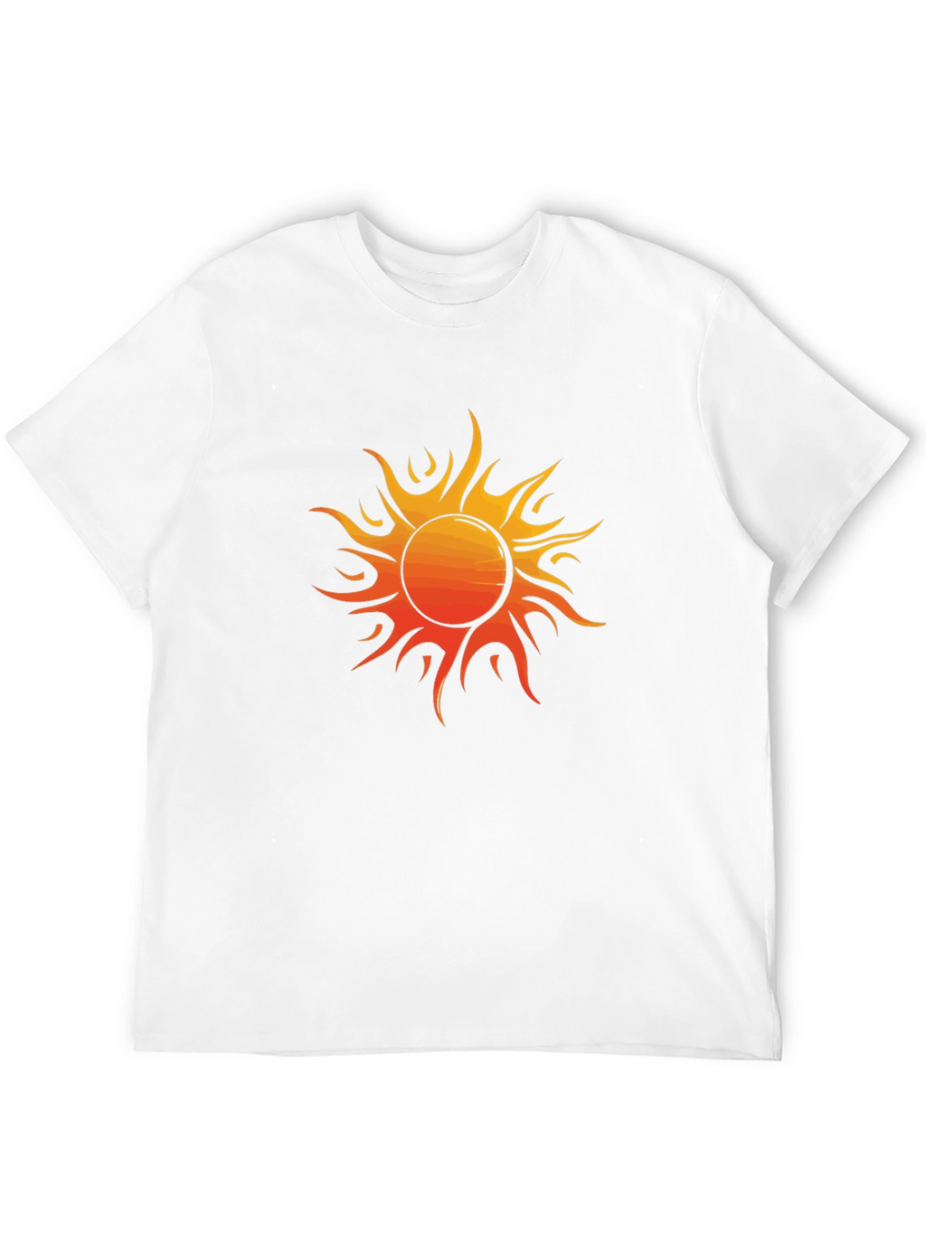 Fiery Sun Graphic Tee - Bold Black Cotton Shirt