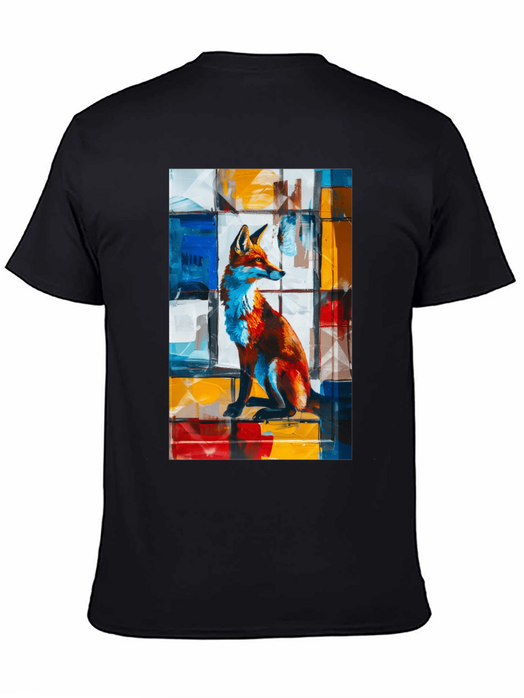 Abstract Fox Graphic T-Shirt