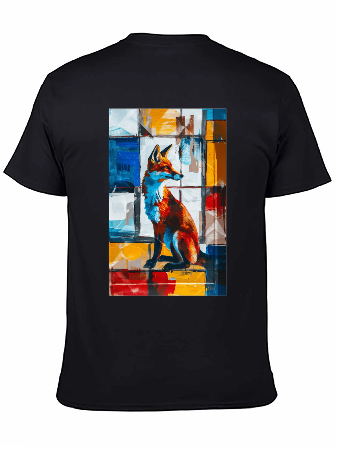 Abstract Fox Graphic T-Shirt