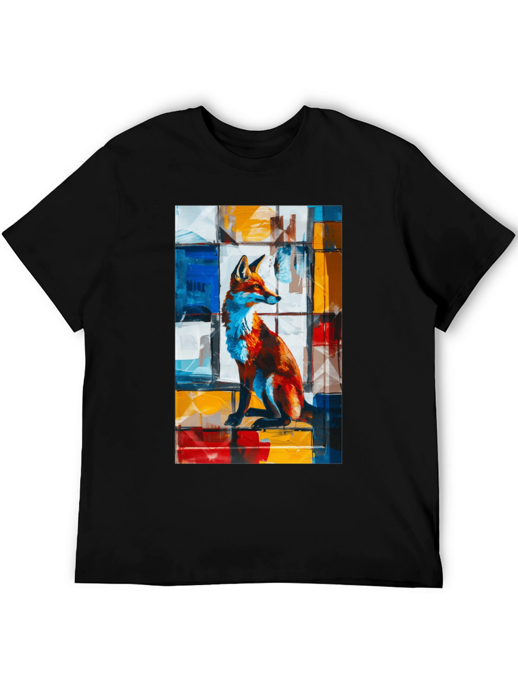 Abstract Fox Graphic T-Shirt