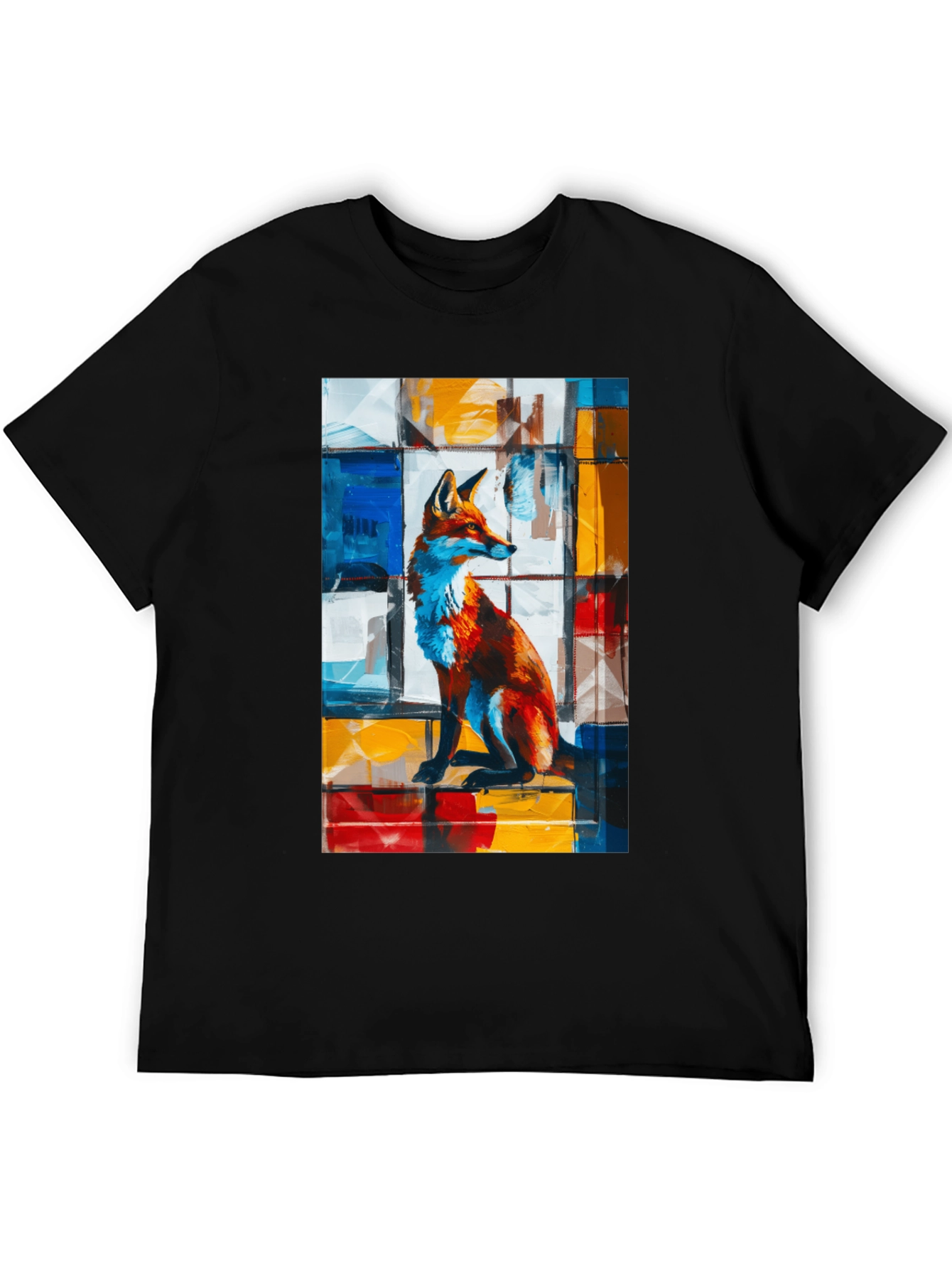 Abstract Fox Graphic T-Shirt