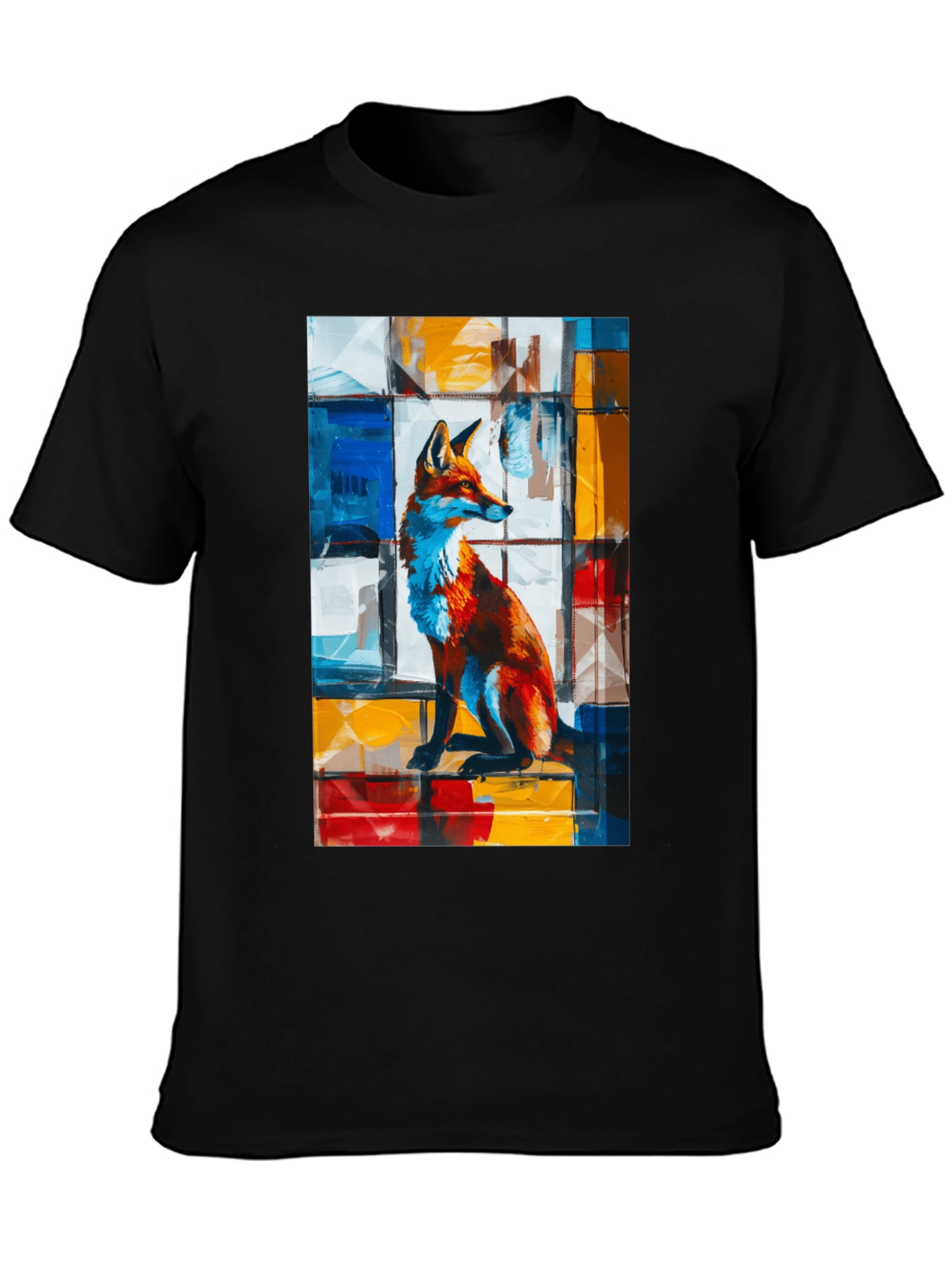 Abstract Fox Graphic T-Shirt